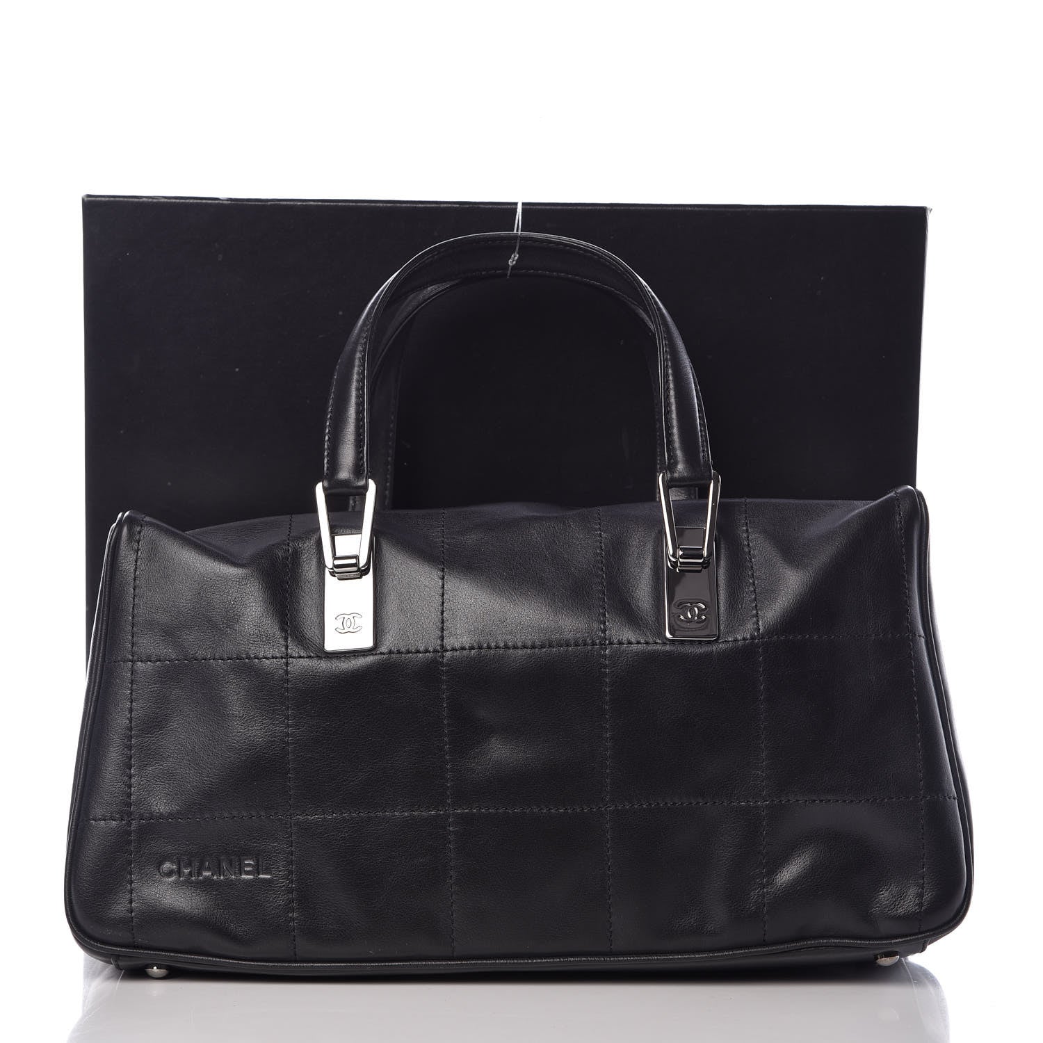 Chanel Lambskin Square Stitched Large Tote Black 9 of 9