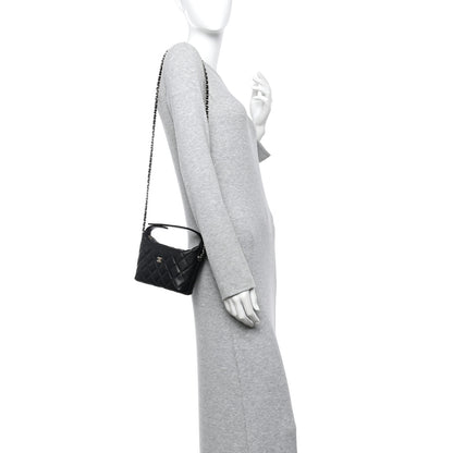 Chanel Caviar Quilted Hobo Clutch With Chain Black 2 of 12