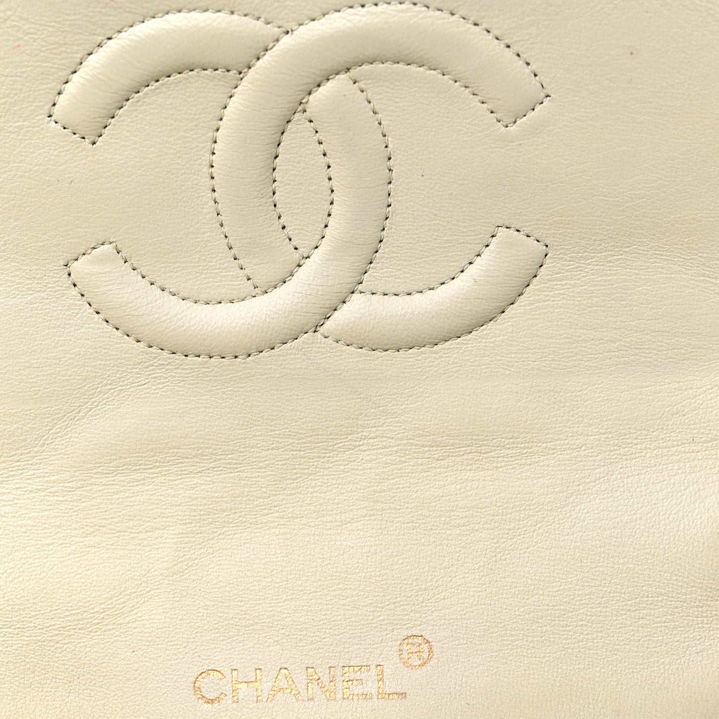 Lambskin Quilted Small Single Flap Beige