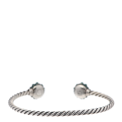 David Yurman Sterling Silver Green Onyx Osetra Cuff Bracelet 3 of 5