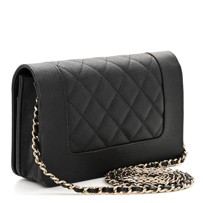 Chanel Caviar Quilted Vintage Mademoiselle Wallet On Chain WOC Black 3 of 9