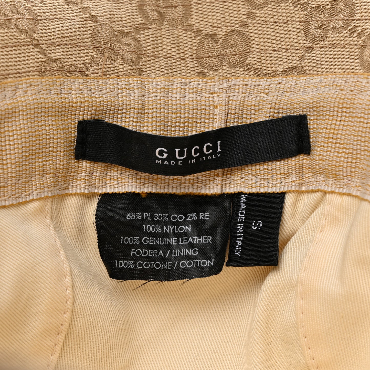 GG Monogram Web Bucket Hat S Beige Pink