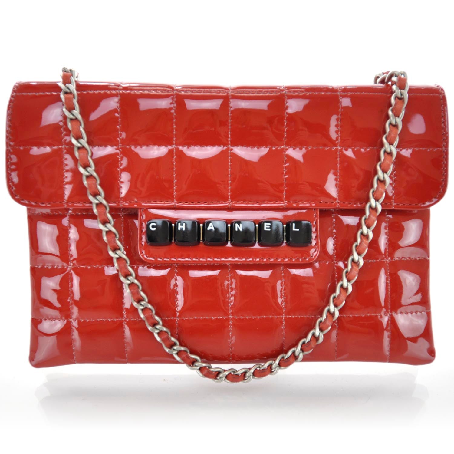 Chanel Patent Computer Keys Flap Red 1 of 8