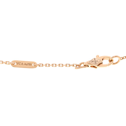 Van Cleef & Arpels 18K Rose Gold Carnelian Sweet Alhambra Pendant Necklace 5 of 6