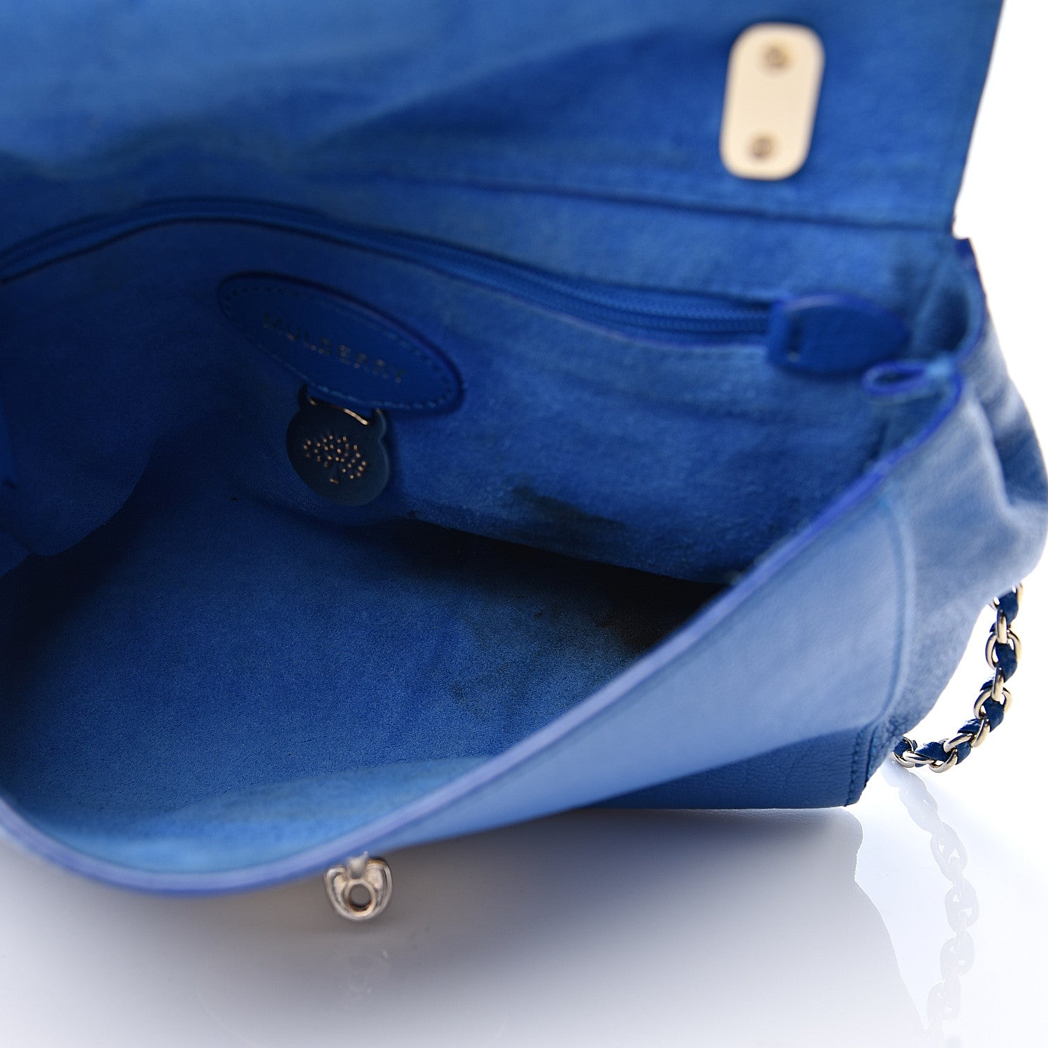 Mulberry Glossy Goatskin Small Lily Flap Bluebell Blue 4 of 12