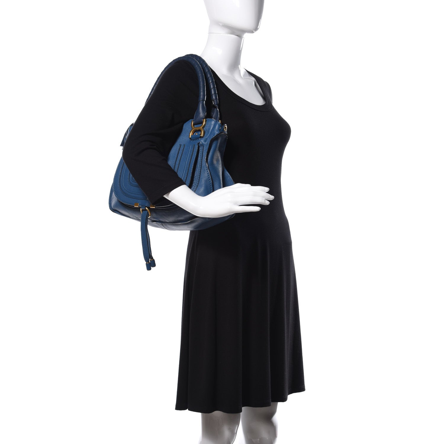 Chloe Calfskin Medium Marcie Satchel Factory Blue 2 of 8