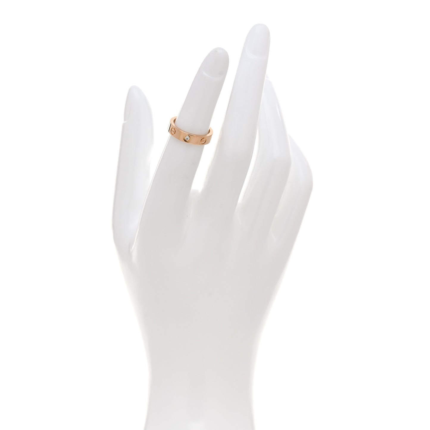 18K Pink Gold Diamond 4mm LOVE Wedding Band Ring 47 4
