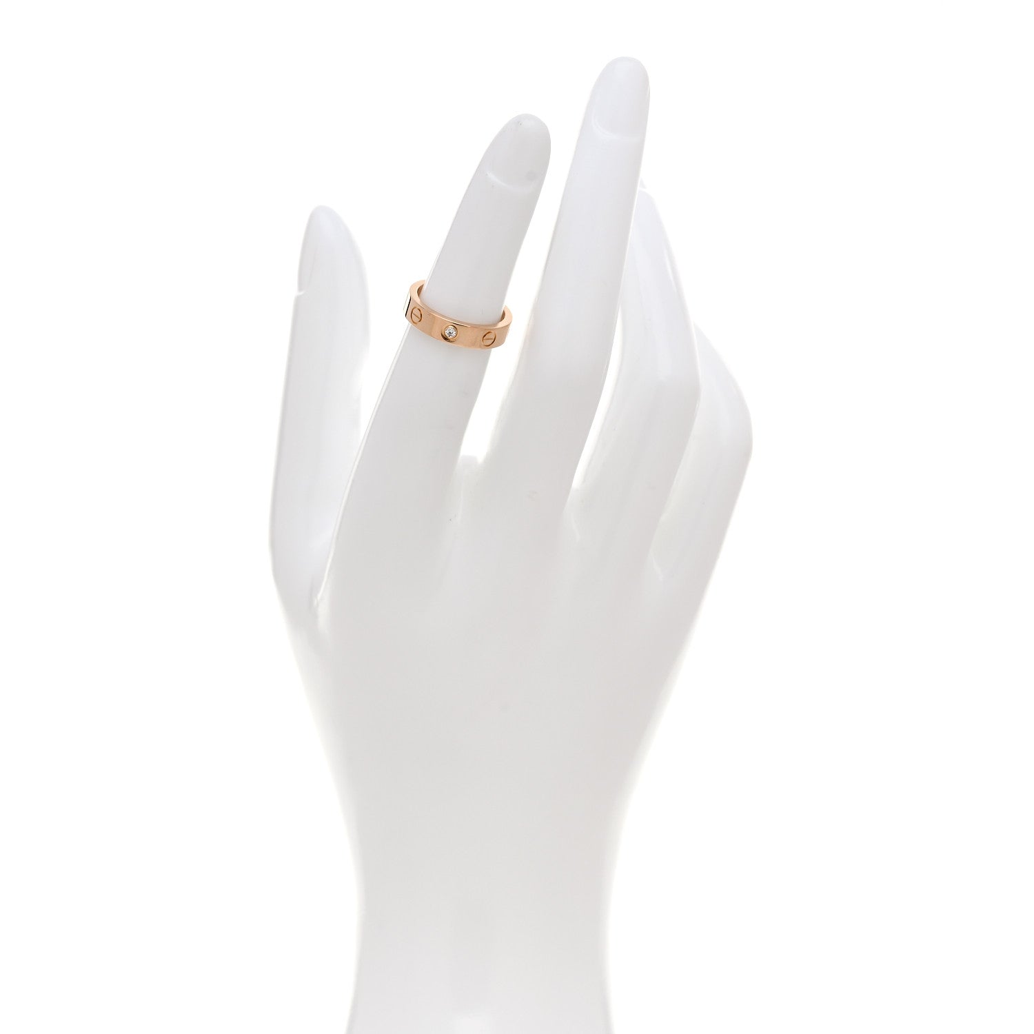 Cartier 18K Pink Gold Diamond 4mm LOVE Wedding Band Ring 47 4 2 of 5