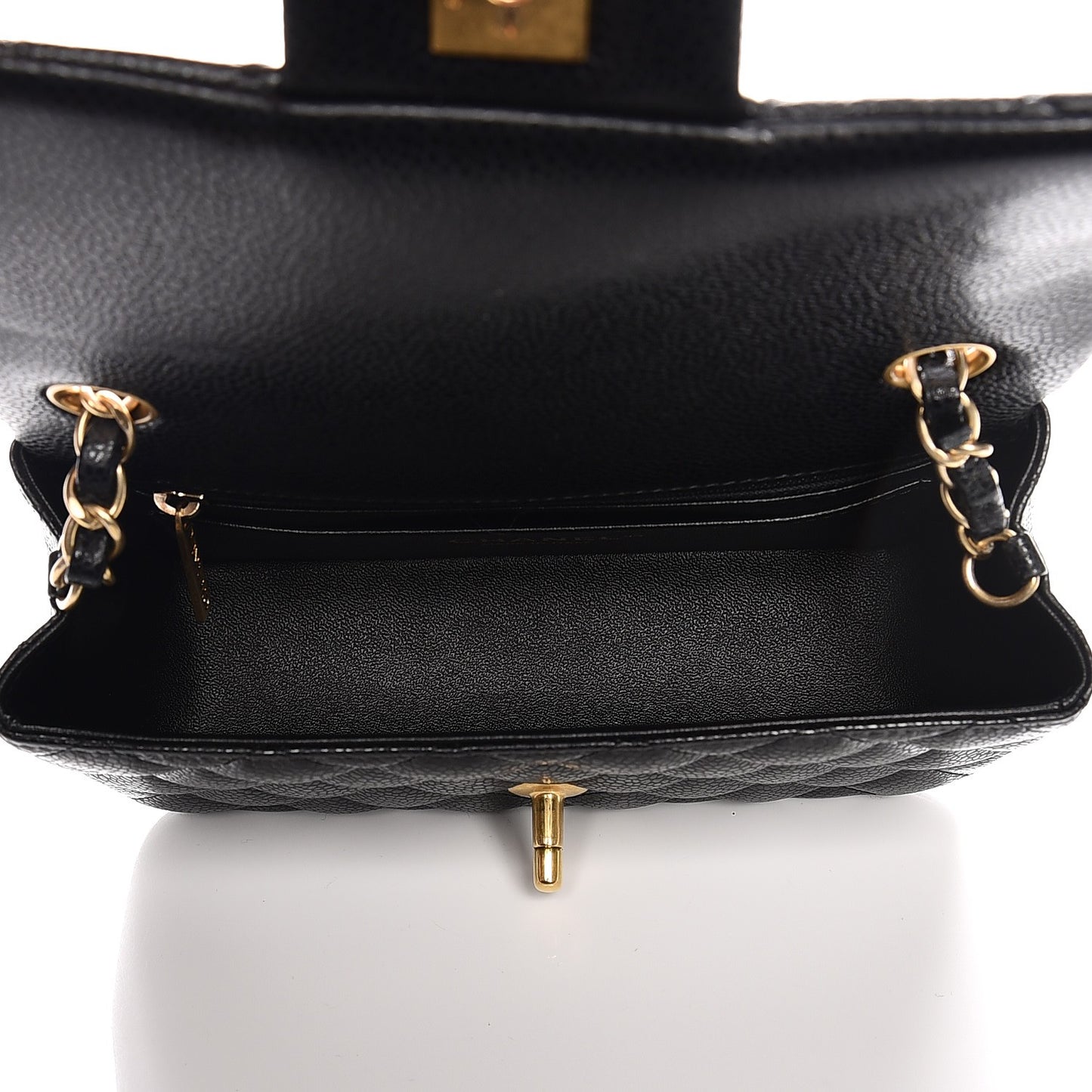 Caviar Quilted Mini Rectangular Flap Black