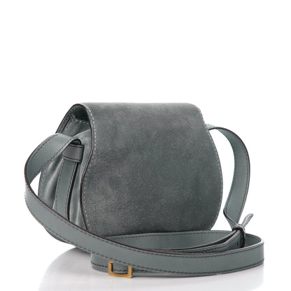 Chloe Suede Calfskin Braided Mini Marcie Round Crossbody Bag Cloudy Blue 2 of 8