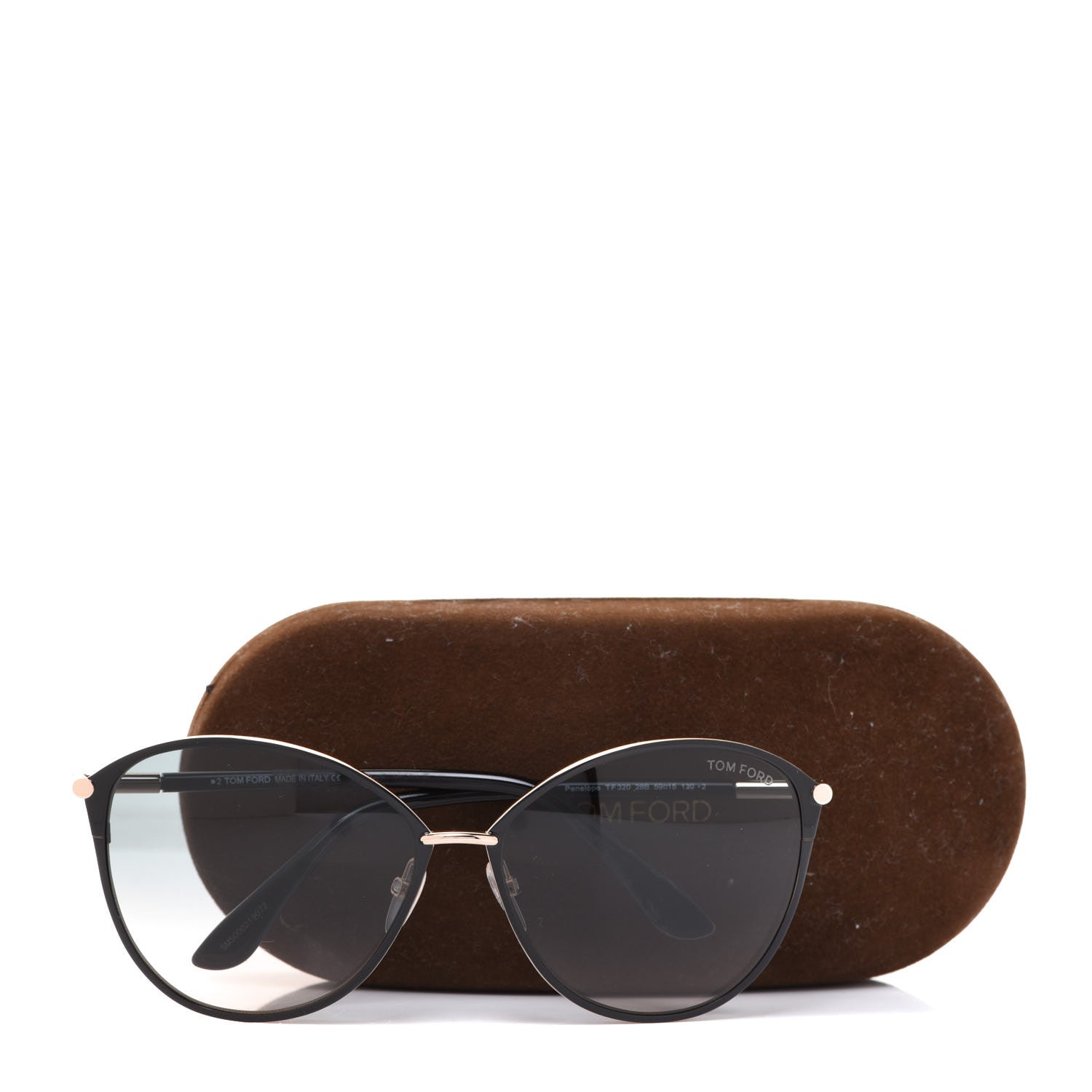 Tom Ford Penelope Vintage Round Sunglasses TF320 Black 8 of 8