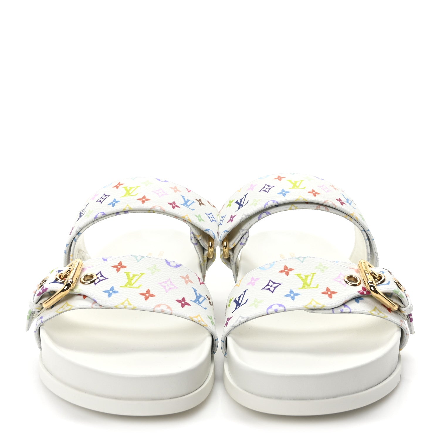 Louis Vuitton LV X TM Monogram Multicolor Bom Dia Comfort Mule Sandals 39.5 White 3 of 9