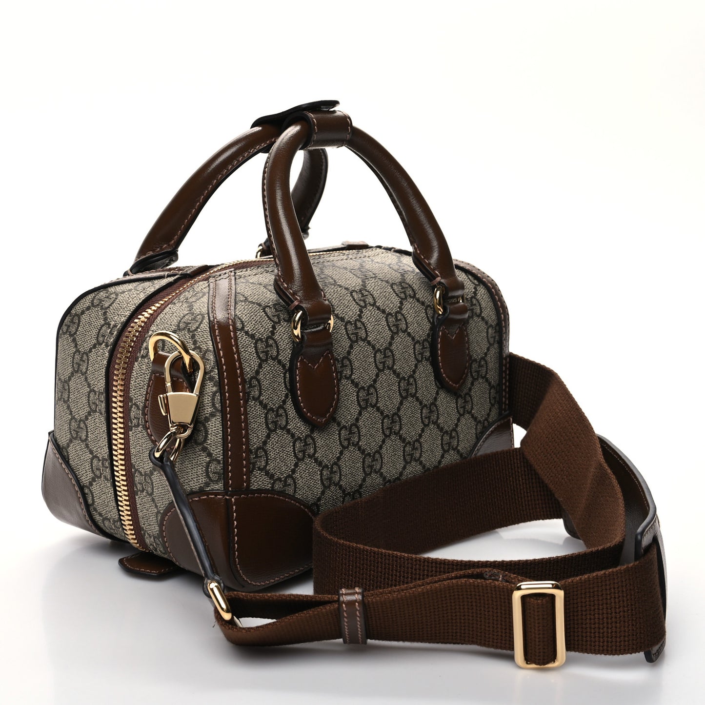 GG Supreme Monogram Interlocking G Small Duffle Beige Ebony