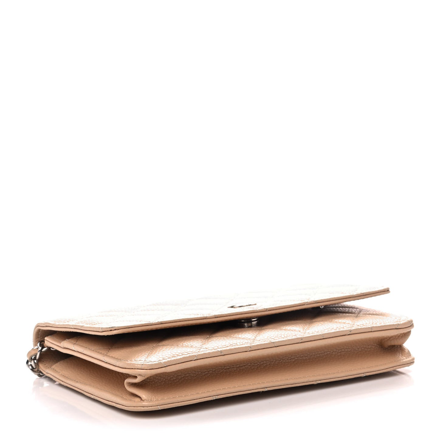 Caviar Quilted Wallet On Chain WOC Beige