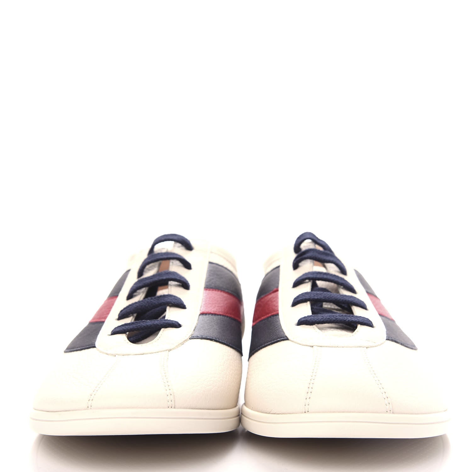 Gucci Calfskin Mens Web Falacer Sneakers 10.5 White Blue 2 of 12
