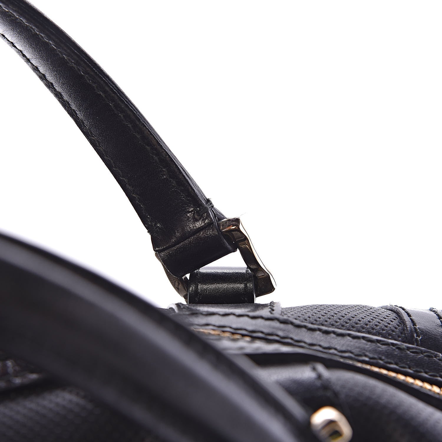 Burberry Calfskin Perforated Ellers Satchel Black 17 of 31