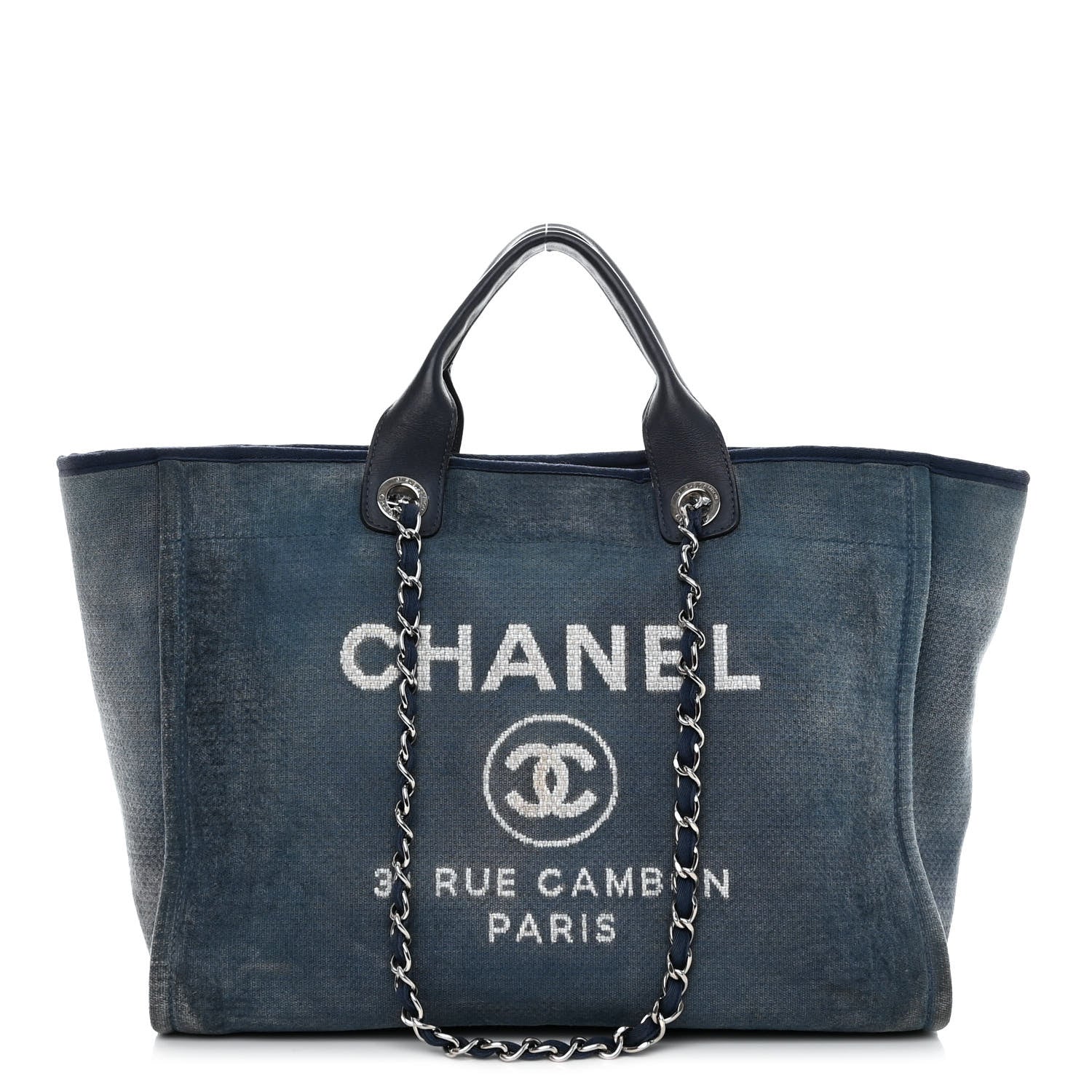 Chanel Canvas Medium Deauville Tote Blue 1 of 12