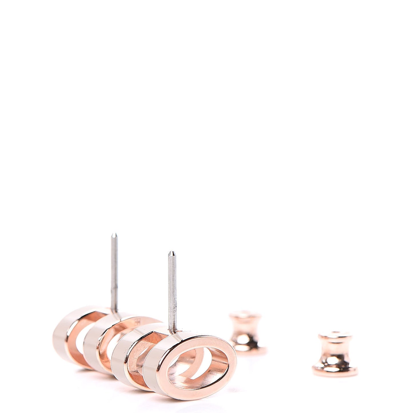 Rose Gold Lacquered Pop H Earrings Marron Glace