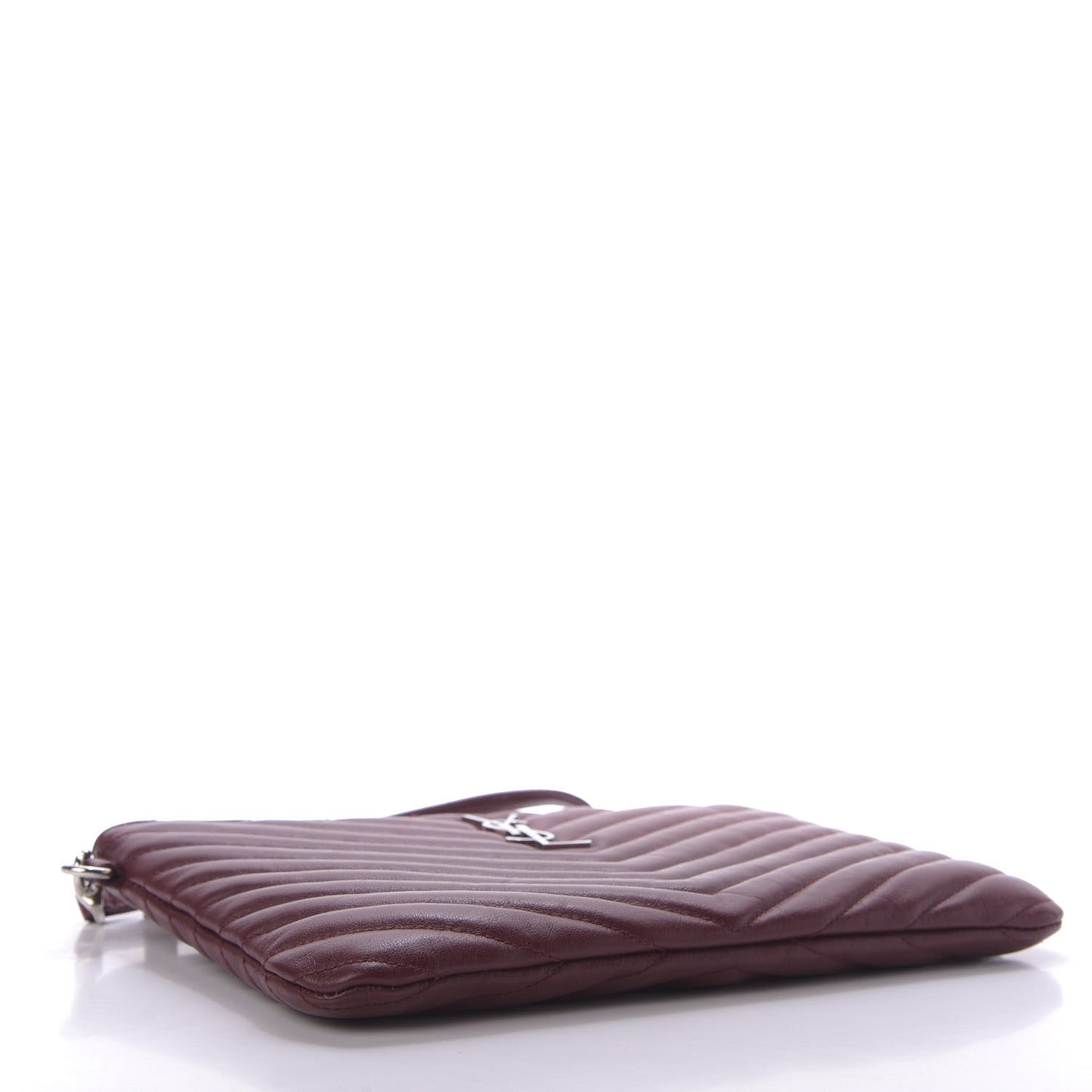 Calfskin Matelasse Chevron Monogram A5 Wristlet Bordeaux