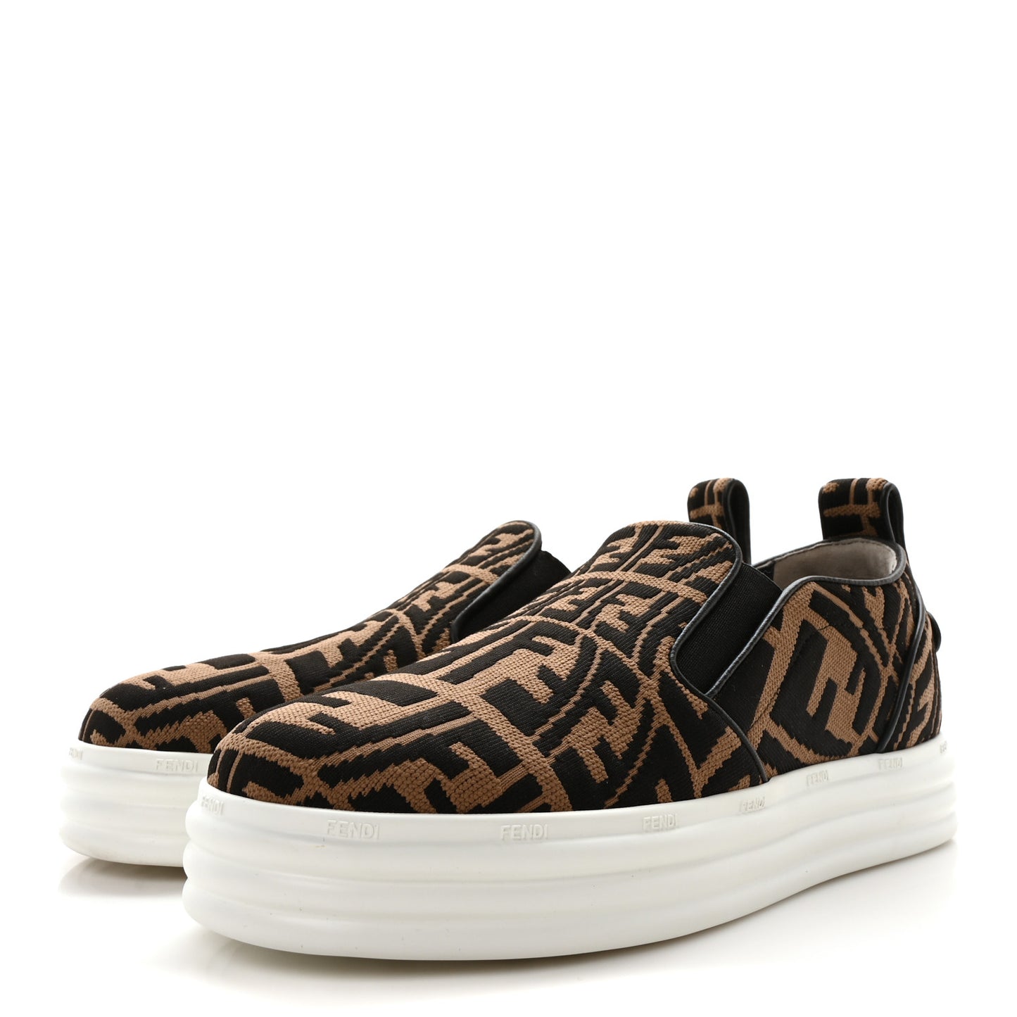 X SARA COLEMAN Canvas FF Vertigo Embroidered Womens Rise Slip On Sneakers 39 Tobacco Black