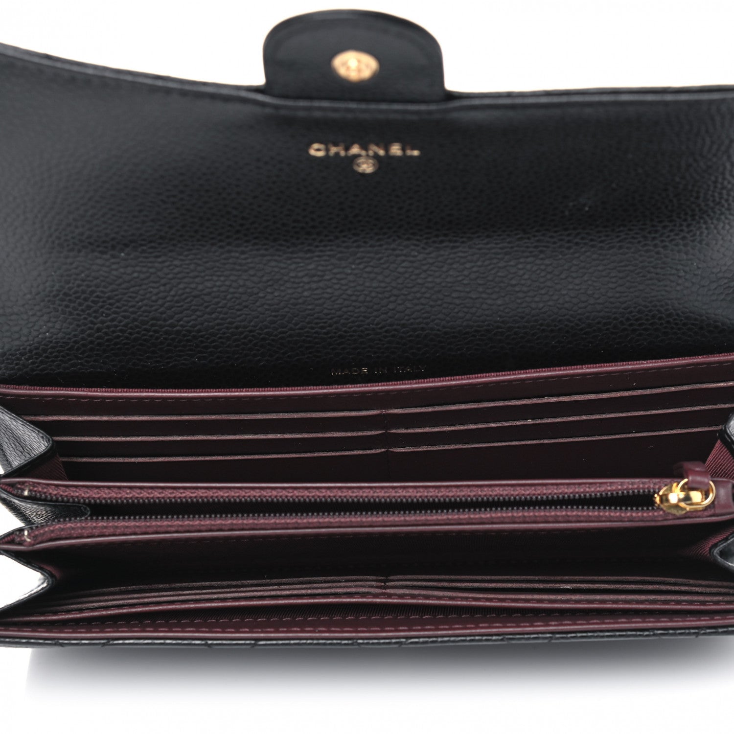 Chanel Caviar Quilted Large Gusset Flap Wallet Black 4 of 4