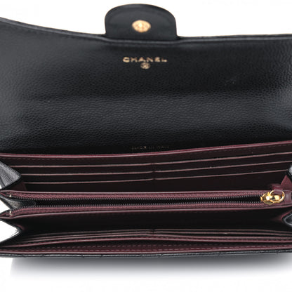 Chanel Caviar Quilted Large Gusset Flap Wallet Black 4 of 4