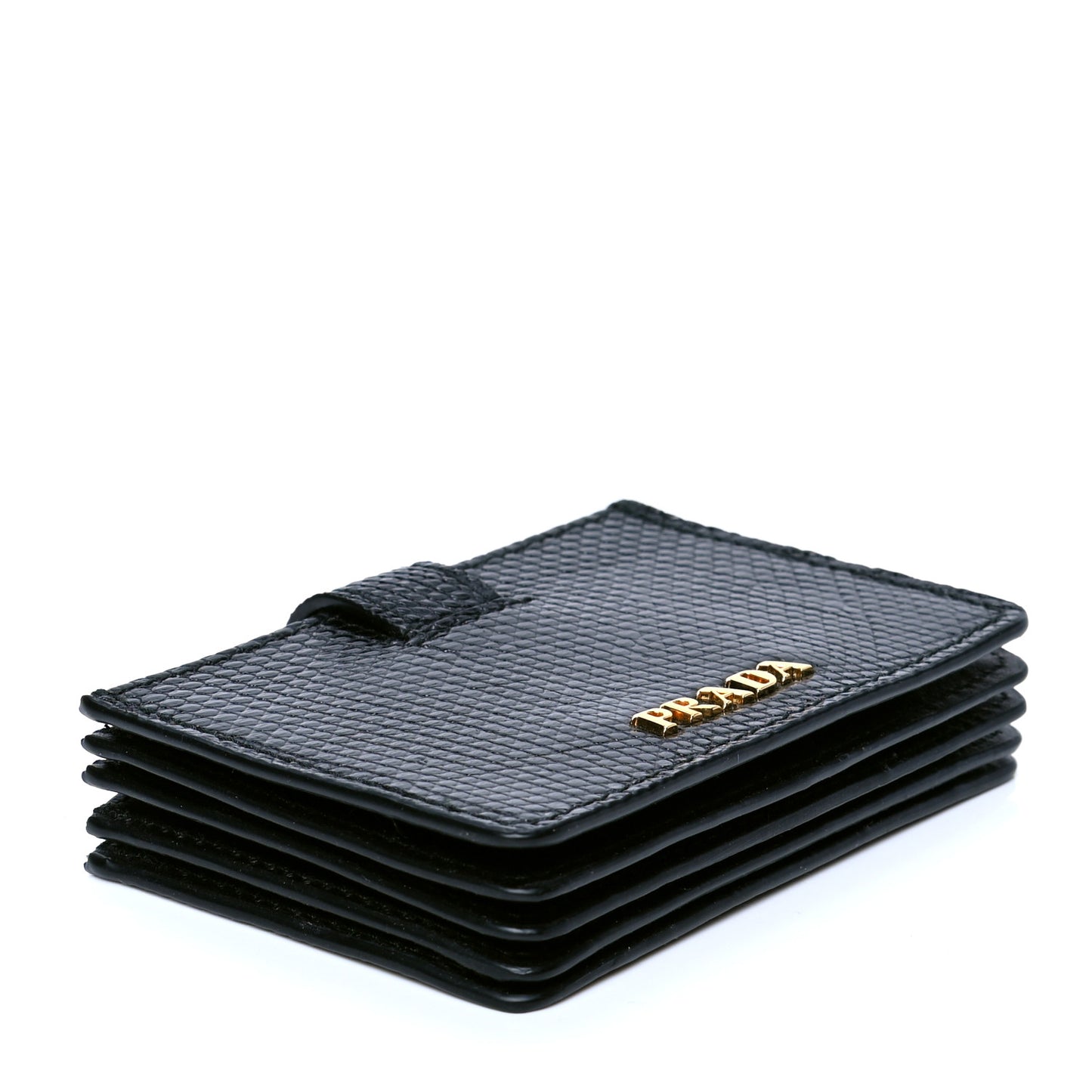 Lizard Accordion Card Case Black