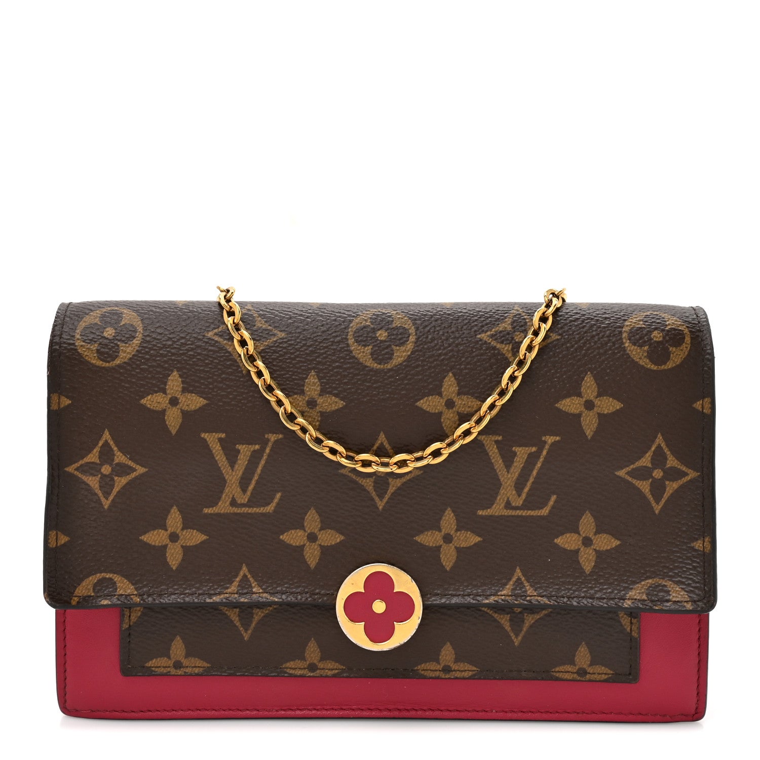 Louis Vuitton Monogram Flore Chain Wallet Fuchsia 1 of 13