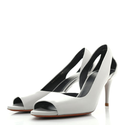 Balenciaga Calfskin Cutout Peep Toe Pumps 35 White 3 of 8