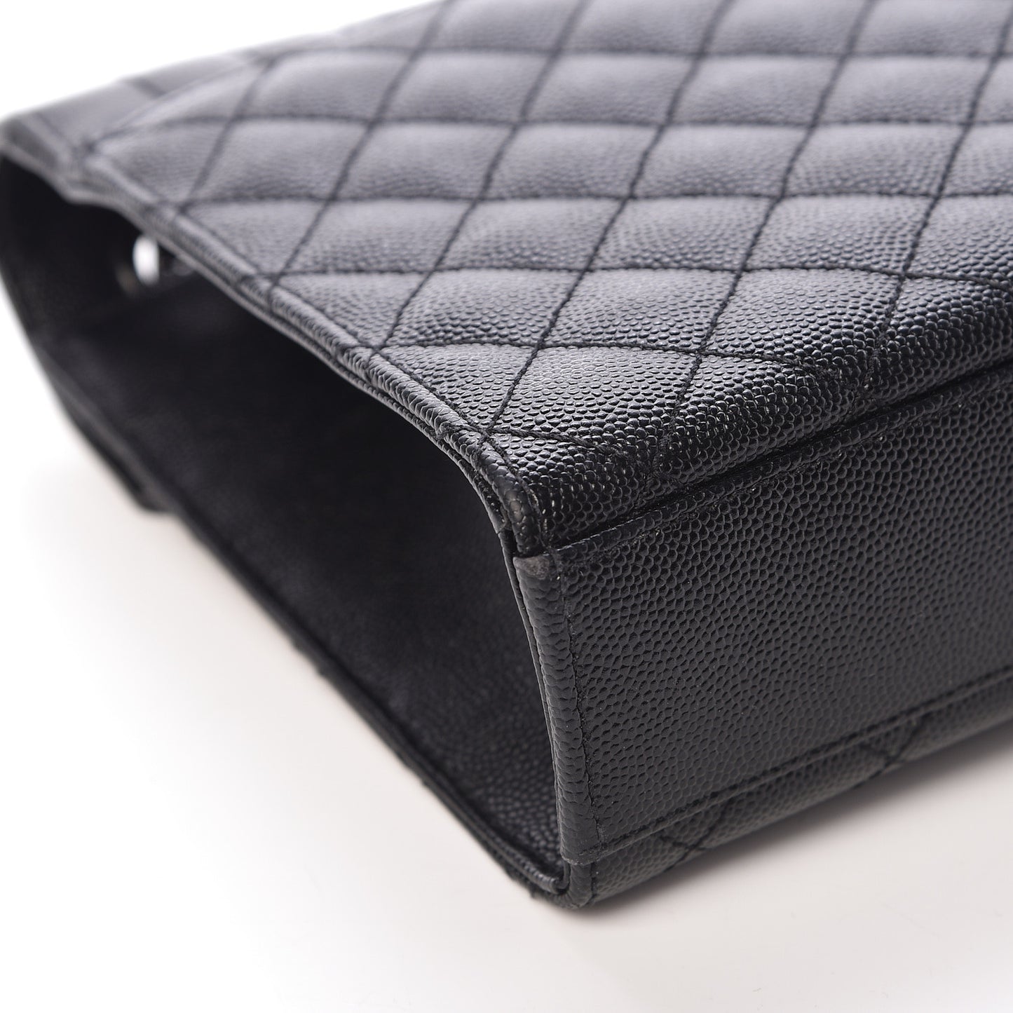 Grain De Poudre Textured Mixed Matelasse Triquilt Medium Monogram Satchel Black