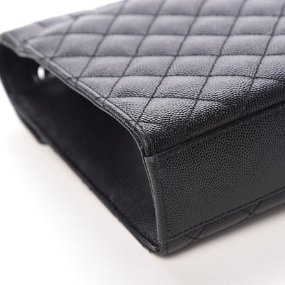 Saint Laurent Grain De Poudre Textured Mixed Matelasse Triquilt Medium Monogram Satchel Black 15 of 16