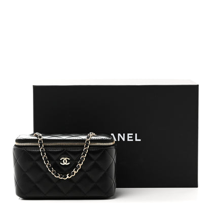 Chanel Lambskin Quilted Small Vanity Case With Chain Black 11 of 11