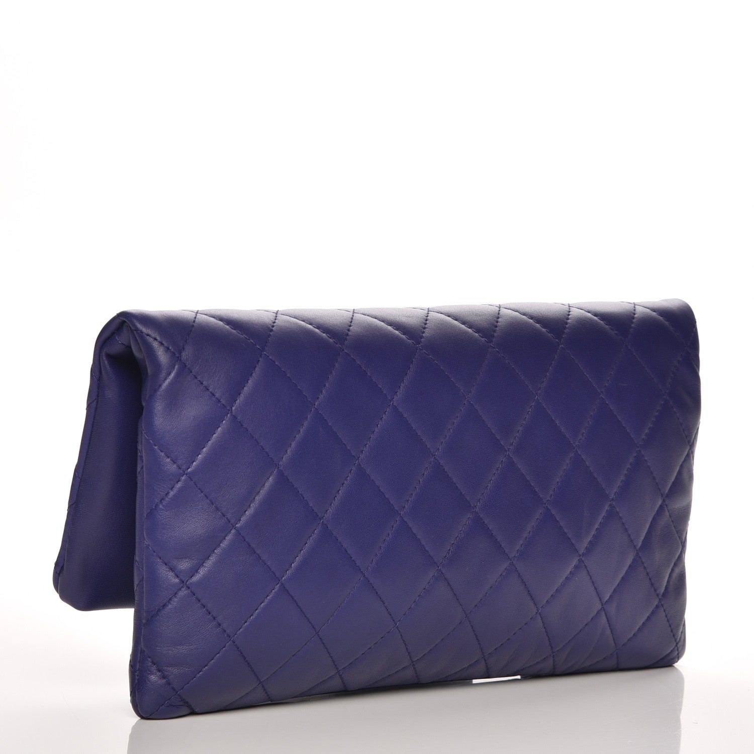 Chanel Lambskin Quilted CC Beauty Clutch Blue 4 of 7