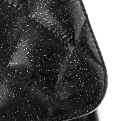 Chanel Patent Quilted Sparkle Glitter Jumbo Single Flap Black 11 of 13