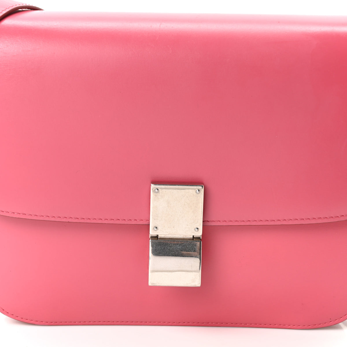 Box Calfskin Medium Classic Box Flap Bag Raspberry