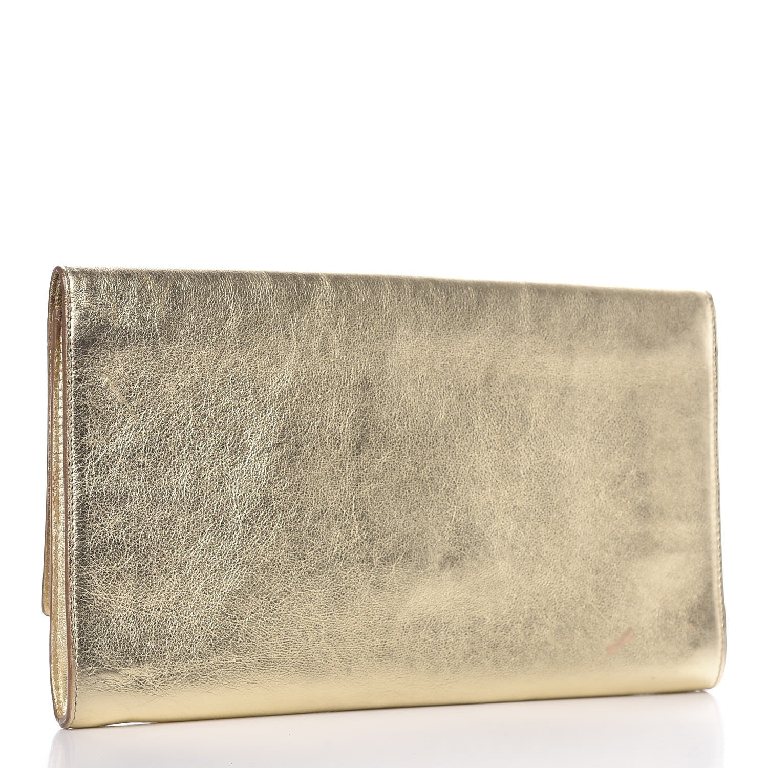 Saint Laurent Metallic Calfskin Monogram Large Belle De Jour Clutch Gold 3 of 8