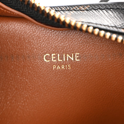 Celine Triomphe Canvas Calfskin Medium Croque Bag Tan 6 of 10