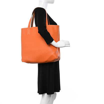 Hermes Taurillon Clemence Double Sens 45 Reversible Tote Orange Gold 2 of 18