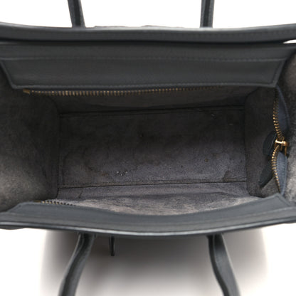 Celine Drummed Calfskin Nano Luggage Kohl 5 of 18