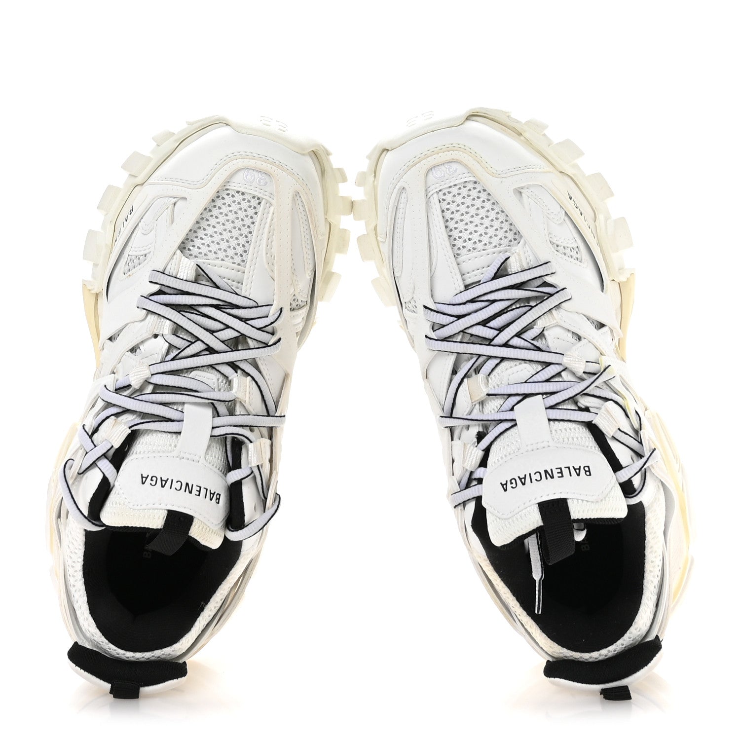 Balenciaga Rubber Mesh Fabric Bicolor Recycled Sole Womens Track Sneakers 39 White Black 2 of 8