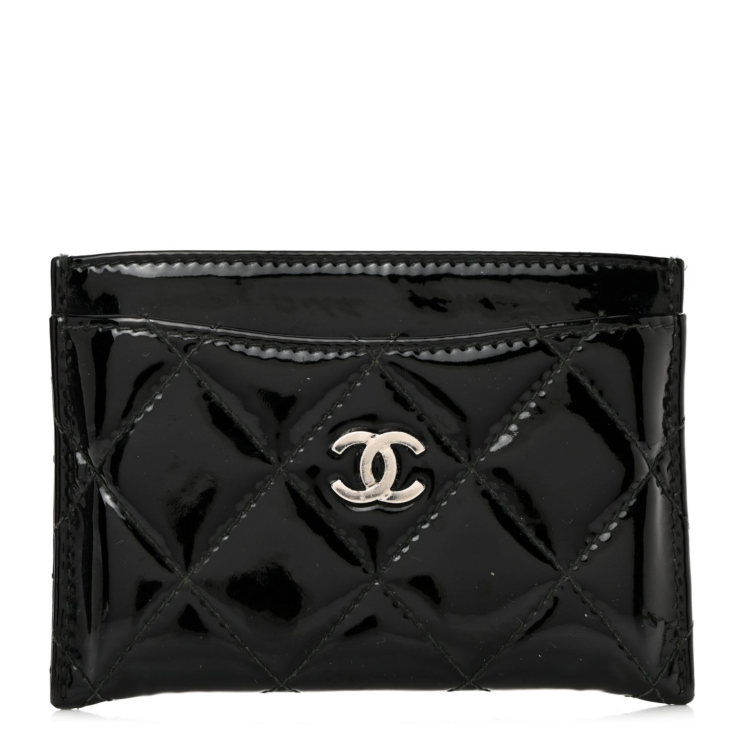 Chanel Patent Calfskin Quilted Card Holder Black 1 of 7