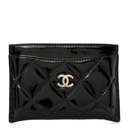 Chanel Patent Calfskin Quilted Card Holder Black 1 of 7