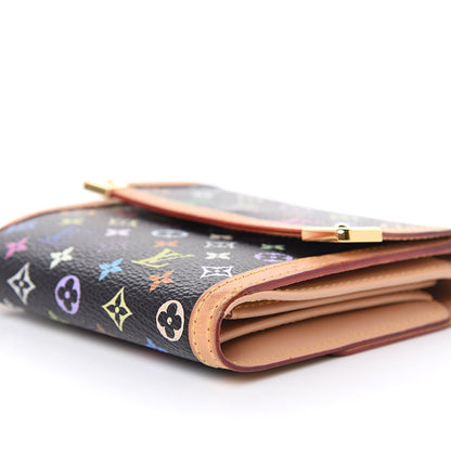 Louis Vuitton Monogram Multicolor Porte-Monnaie Billets Wallet Black 8 of 10