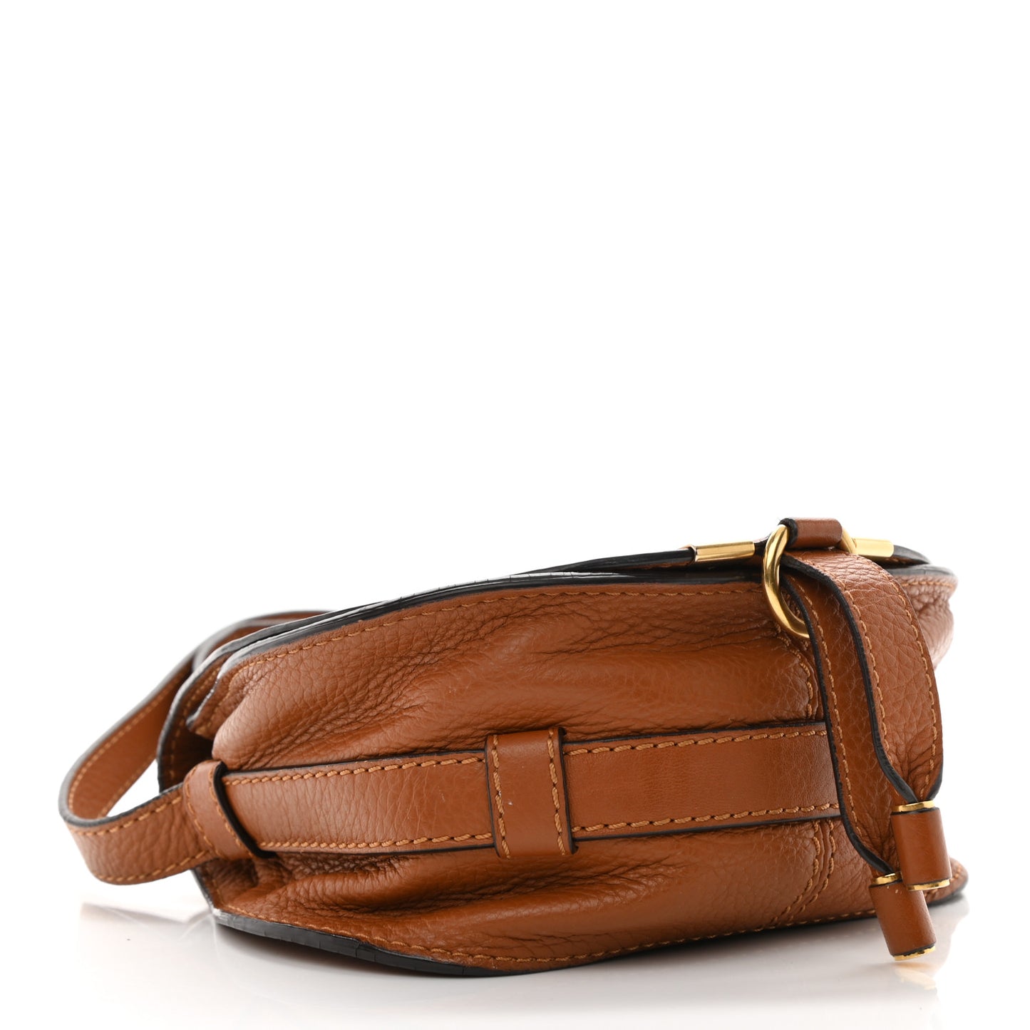 Calfskin Mini Marcie Round Crossbody Bag Nut