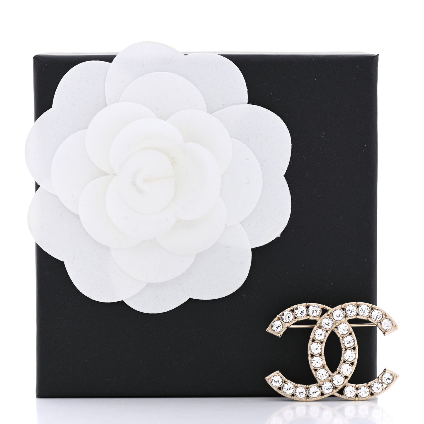 Crystal CC Brooch Light Gold