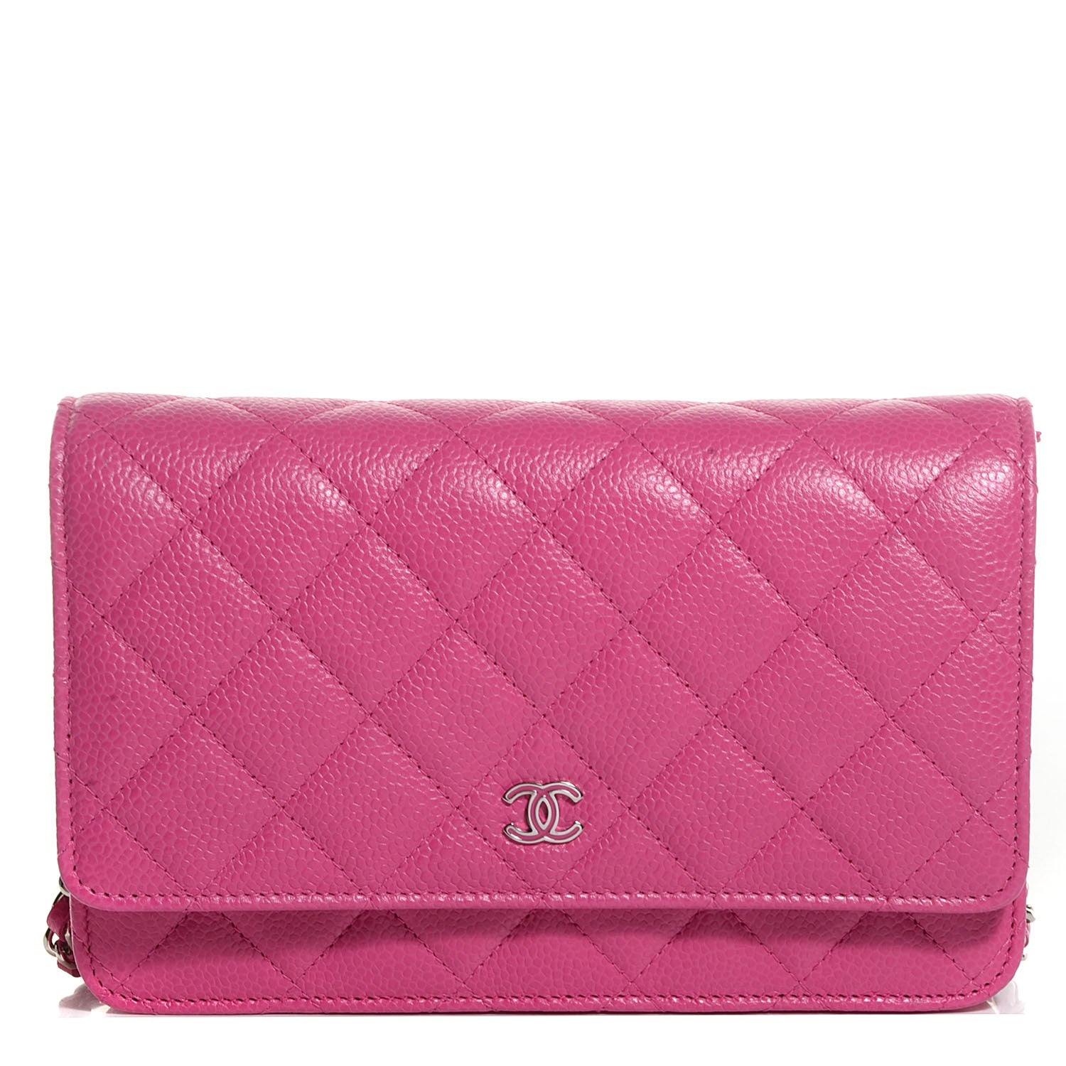 Chanel Caviar Quilted Wallet On Chain WOC Dark Pink 1 of 9