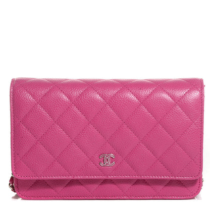 Chanel Caviar Quilted Wallet On Chain WOC Dark Pink 1 of 9