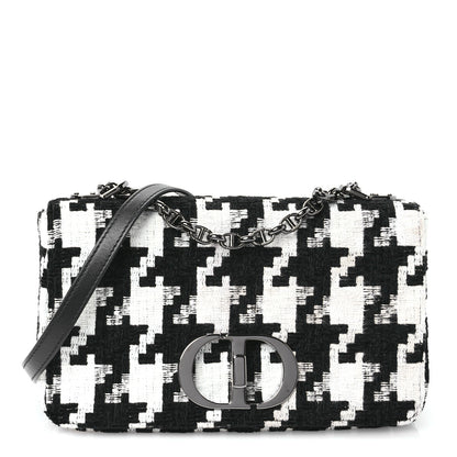 Christian Dior Tweed Macro Houndstooth Medium Caro Bag Black White 1 of 11