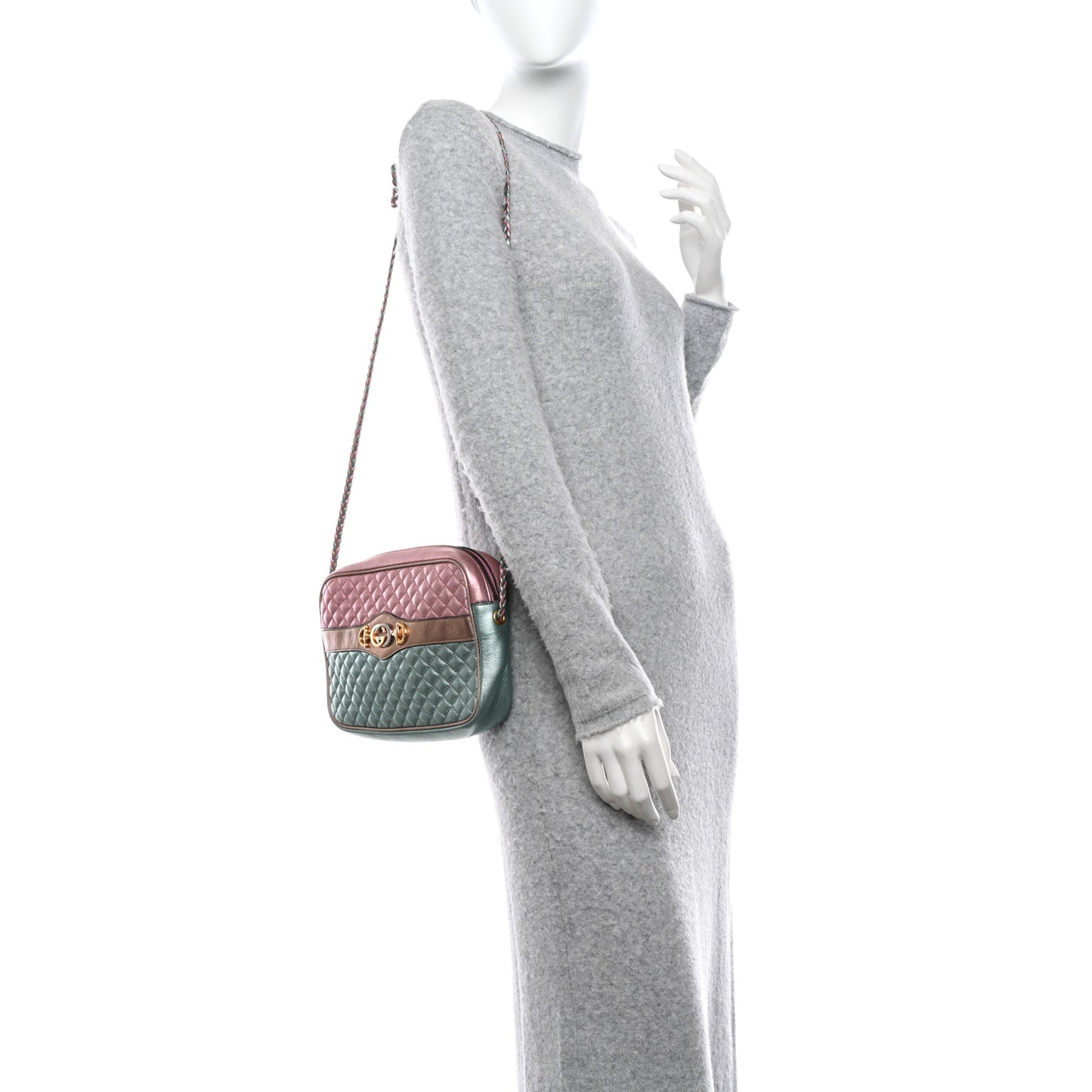 Laminated Nappa Trapuntata Small Zumi Shoulder Bag Rosa