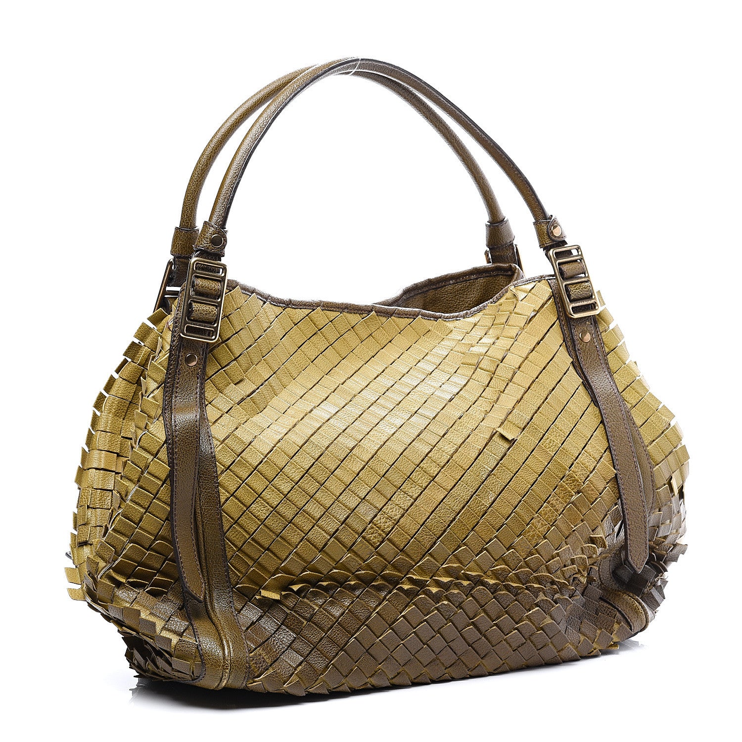 Burberry Calfskin Tile Tote Green 2 of 10
